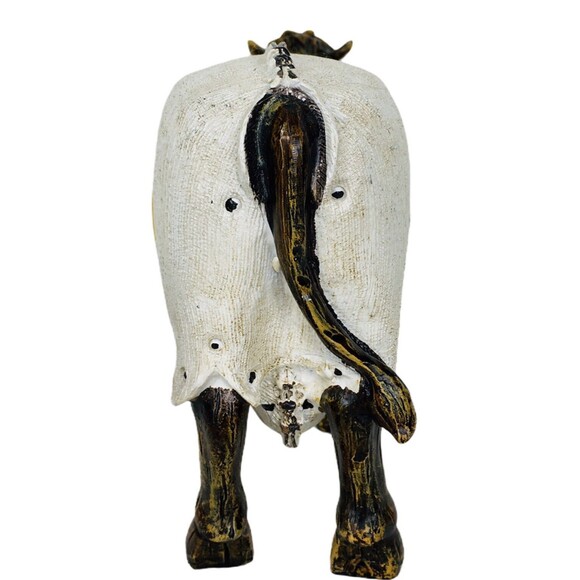 Vintage Farmhouse Dairy Cow Sunflower Cottage Flowers Statue Figurine Farm Decor - Picture 5 of 7